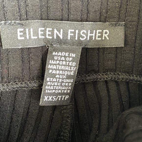 Eileen Fisher Black Ribbed pull on ankle pants - Picture 5 of 6